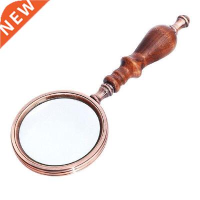 10X 75mm Handheld Magnifier Wooden Handle Vintage