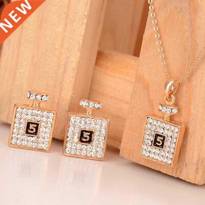 Fashion Perfume Bottle Pendant Necklace Gold Silver Color J