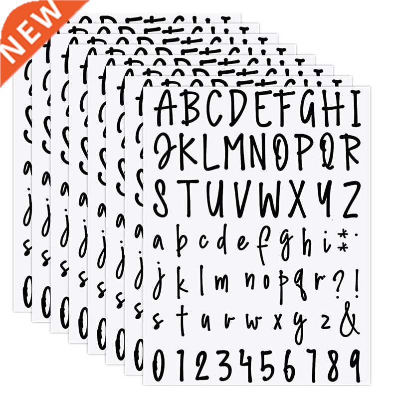 8 Sheets Self Adhesive Vinyl Letters Numbers Kit, Letters