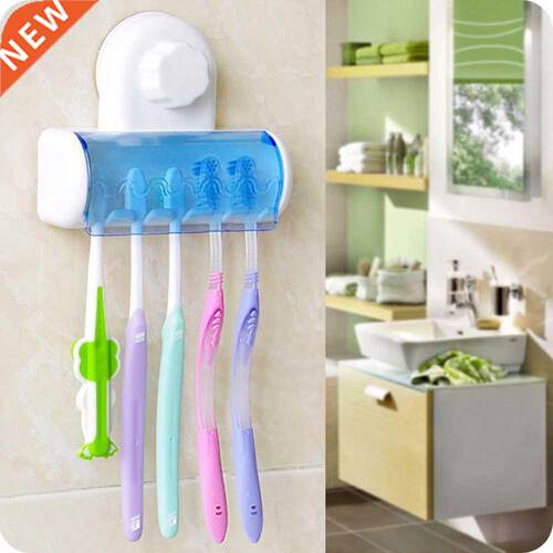 Toothbrush Spinbrush Plastic Suction 5 Toothbrush Holder Wal