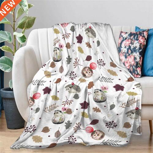 Yaoola Hedgehog Flannel Blanket, All Season Soft Cozy Plush