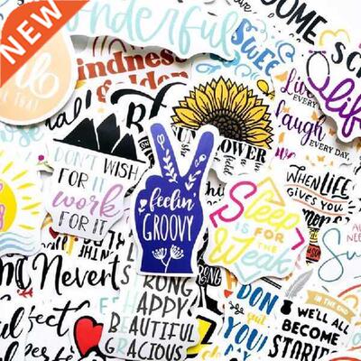 50Pcs English Letters Cartoon Quotes Stickers Laptop