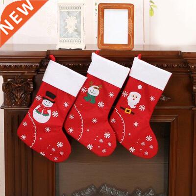 Christmas Stocking Santa Claus Hanging Sock Pendant New Year