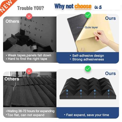 250x250x50mm 8/12/24pcs Studio Acoustic Soundproof Foam Pa