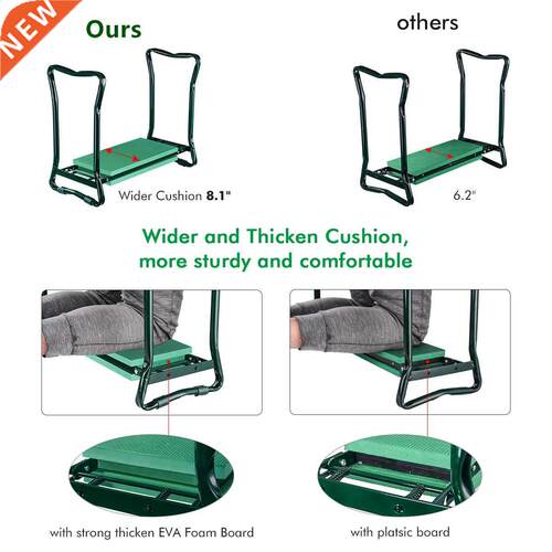 Folding Garden Kneeler Tool with Bag EVA Kneeling Pad Foldab