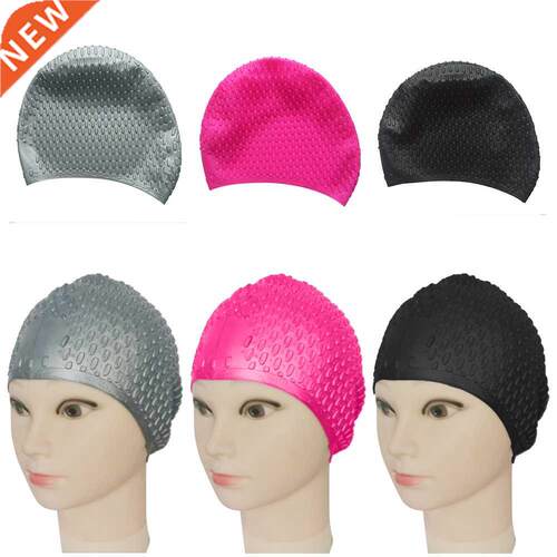 1PC Men Women Silicone Rubber Swimming Cap 3D Ergonomic
