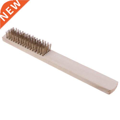 208mm Copper Wire Brass Bristle Wood Handle Wire Scratch Bru