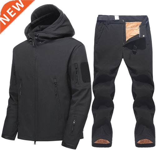 Soft Shell Jacket Set Men US Military Winter Warm Fleece Tac