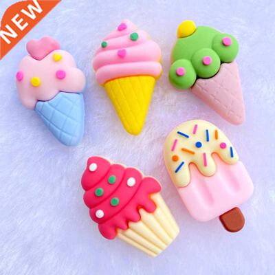 10pcs Mini ice cream PVC flexible glue Flat back DIY Scrapbo