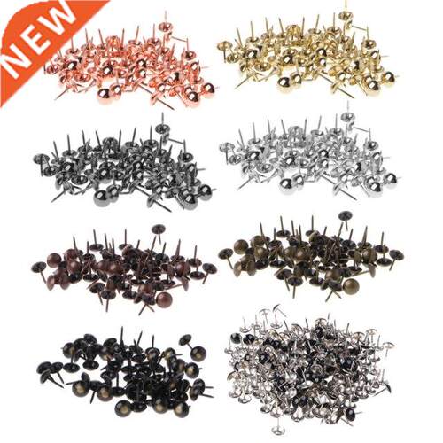 100pcs Antique Brass Upholstery Nails Furniture Tacks Pushpi