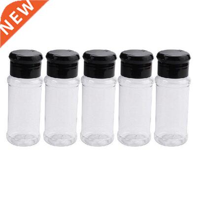 100Pcs 100Ml Spice Salt Pepper Shakers Black Seasoning Jar