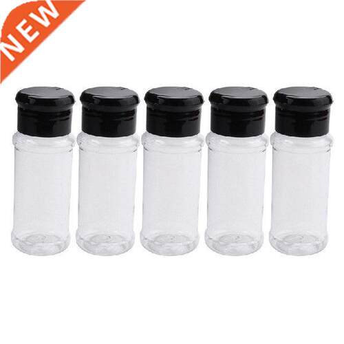 100Pcs 100Ml Spice Salt Pepper Shakers Black Seasoning Jar