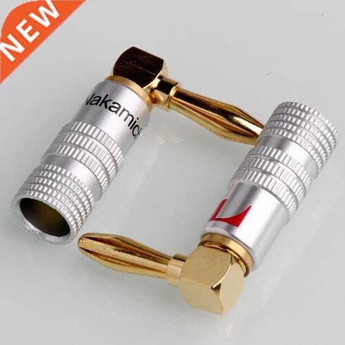 4PCS Banana Plug Right Angle 90 Degree 4mm Gold-Plated Video