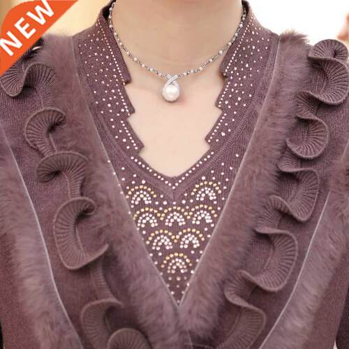 Cashmere Women sweater female woolen plus size embroidering