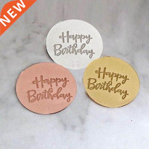 10pcs Acrylic Mirror Cake Topper Happy Birthday Cupcake