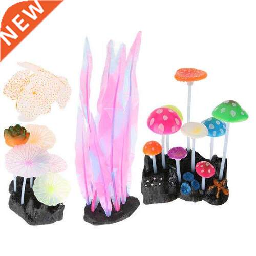 Aquarium Glow Decorations Plant Easy To Remove Non-Toxic