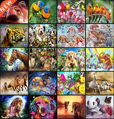 Dotzso Store 5d  Diamond Painting Full Circle Resin Anima