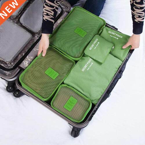 Local stock 6Pcs Waterproof Travel Bags Clothes Luggage Org