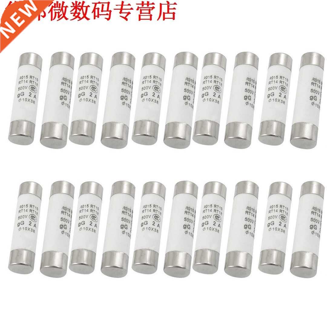 20pcs 500 V 2A Cilinder Cap Keramische Snelle Zekering Links - 实物图