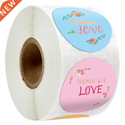 4 Designs Floral Handmade With Love Sticker Paper Seal Labe