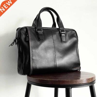 2022 New Natural Cowskin 100% Genuine Leather Men's Briefcas