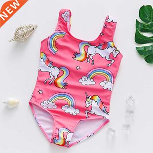 NEW Unicorn Girls Swimwe 2~11Yes Children Swimsuit One P