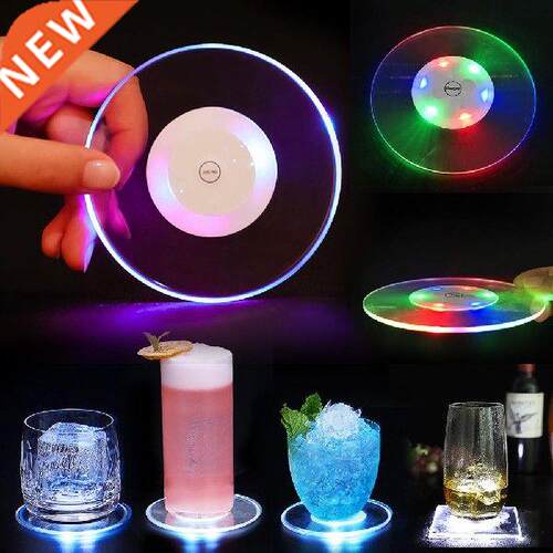 Acrylic Crystal Ultra-Thin Led Light Coaster Bottle