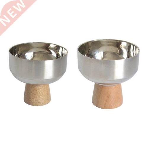Stainless Steel Round Tray Solid Wood ase Trays Storage Tra