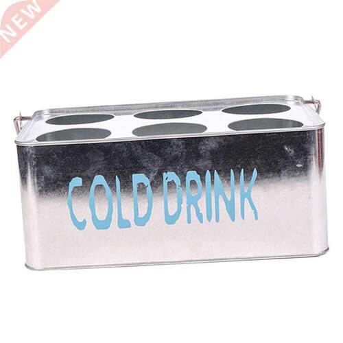 Vintage Metal Beer Bottle Carrier Basket C 6-Pack for