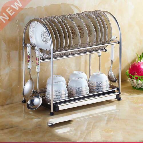 304 Stainless Steel Bowl and Dish Stand Kitchen Double
