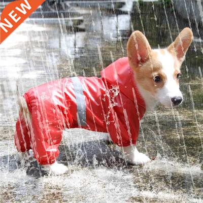 Pet Dog Waterproof Raincoat Jumpsuit Reflective Rain Coat