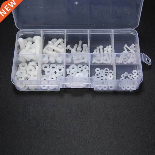 150pcs Plastc Screws Whte Nylon Hex Screw M2 M2.5 M3 M4 M5