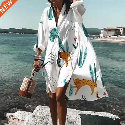 New Women's Swimwear Beach Cover Up Shirt Fashion Soild Co