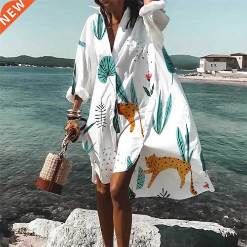 New Women's Swimwear Beach Cover Up Shirt Fashion Soild Co