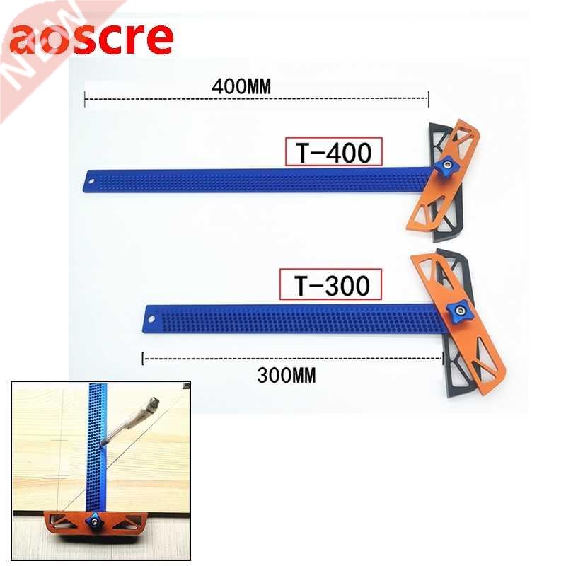 Woodworking Hole Scriber Ruler T-type Crossed Ruler Aluinu