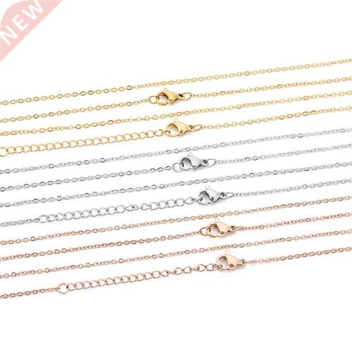 5pcs 316L Stainless Steel 1 1.5 2mm Rolo Link Chain Necklace