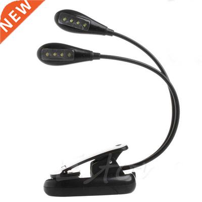 Clip-on djustble Dul rm 8 LED Pino Music Stnd Book Lig