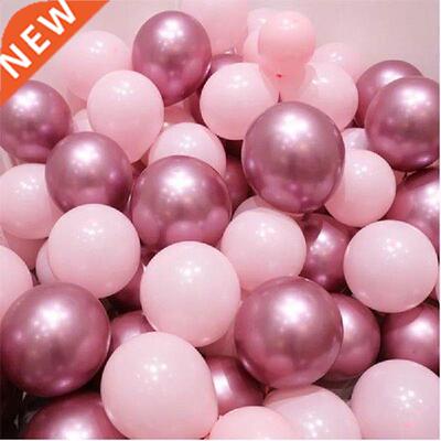 12pcs/lot Pink Latex Balloon Chrome Red Hot Pink Silver