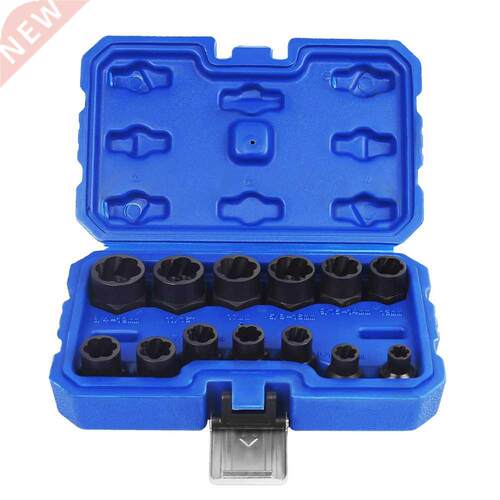 13Pcs Impact Damaged Bolt Nut Screw Remover Stud Extractor S