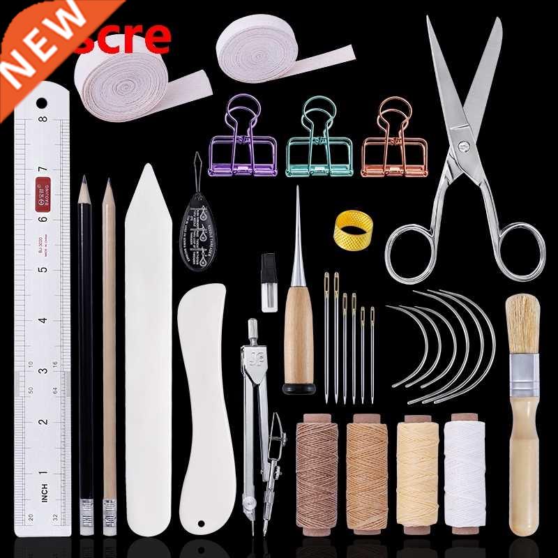 32Pcs Bookbinding Leather Stitching Tools Set with Bone Fol