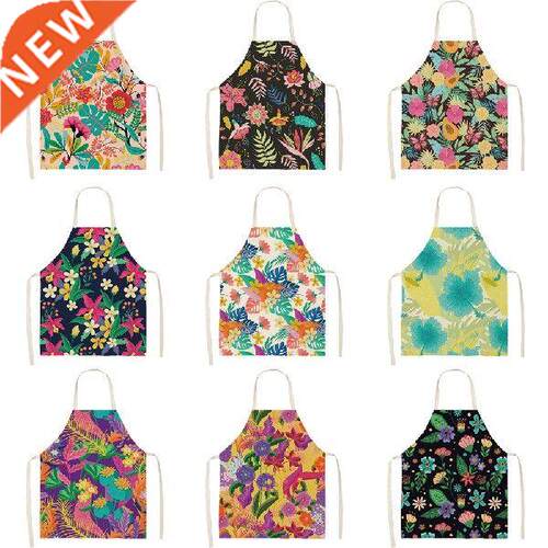 Creative Plant Priinting Women Kitchen Aprons Cooking