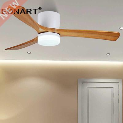 48Inch Low Floor Wooden Led Dc Ceiling Fan With Lamp Remote