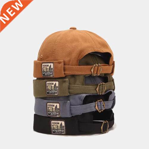 Vintage Docker Cap Brimless Hat Breathable Beanie Hats Cotto