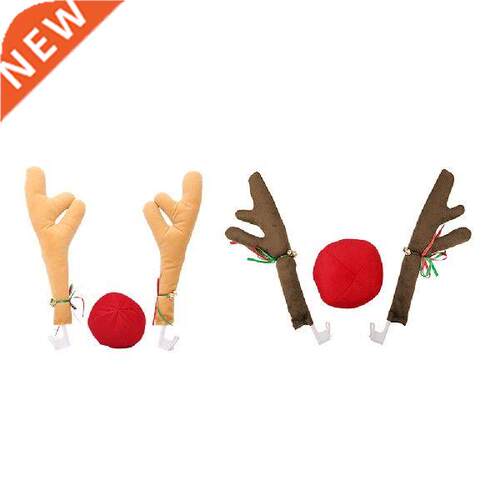 Lovely Christmas Car Sika Deer Antlers Nose Horn Costume