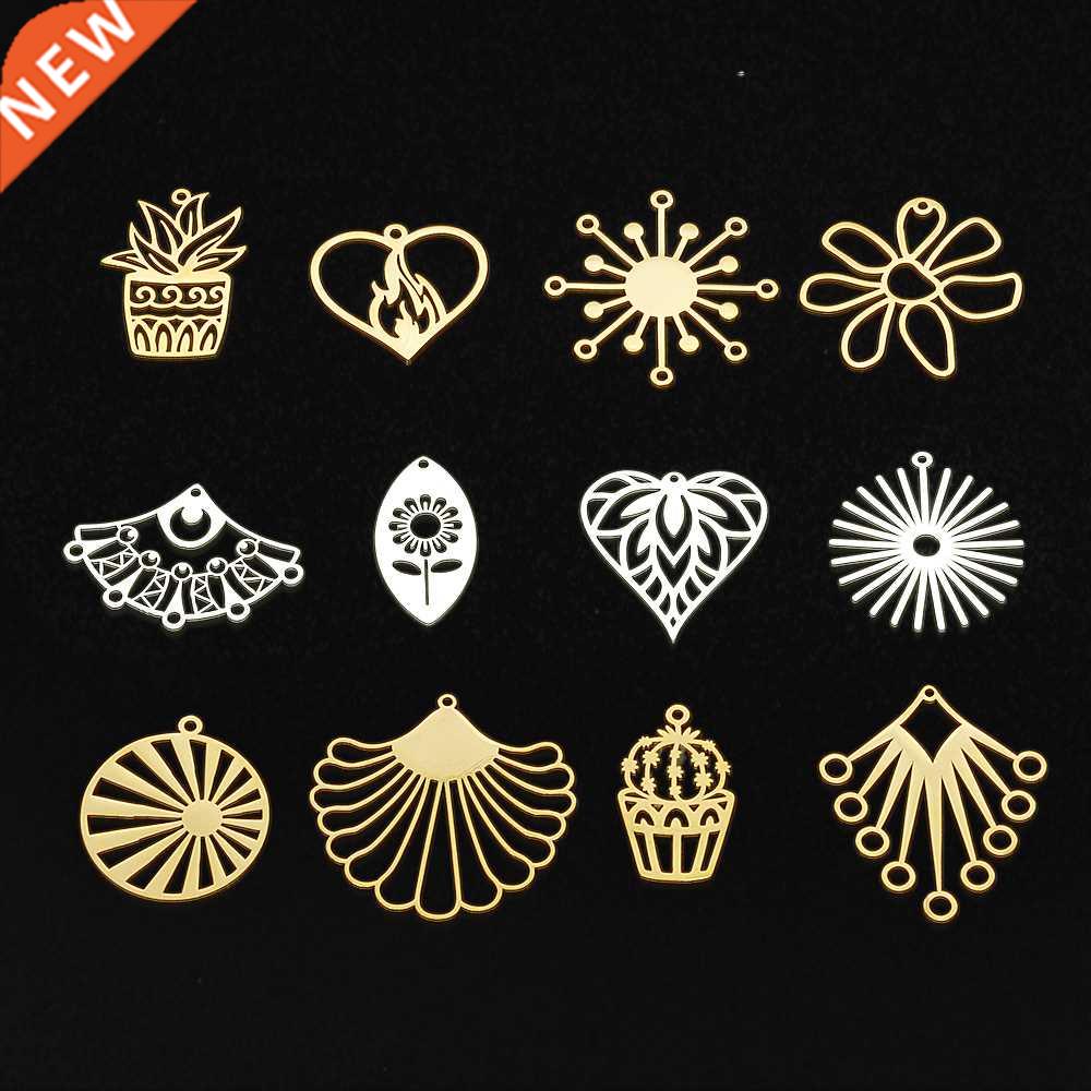 5pcs/lot 100% Stainless Steel cactus flower leaf Charm Pend