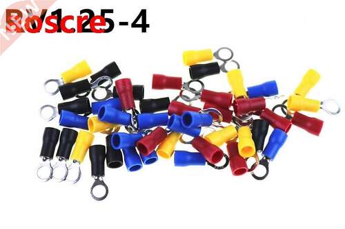 100PCS/50PCS Pack RV1.25-4 blue Ring Insulated Wire Connecto