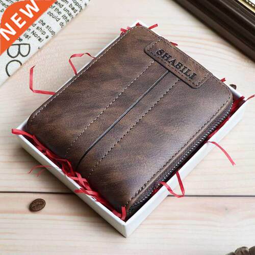 2021 New Wallet Men Casual Short Male Clutch Leather Wallet