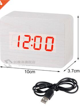 LED Wooden Clock Digital Alarm Clocks Desktop Table Clocks E