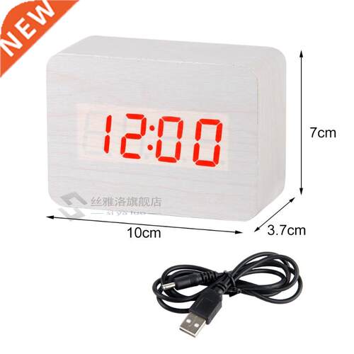 LED Wooden Clock Digital Alarm Clocks Desktop Table Clocks E