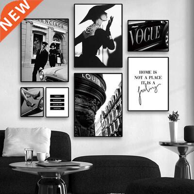 Sunsfun VOGUE Poster Black and White City Landscape Paintin